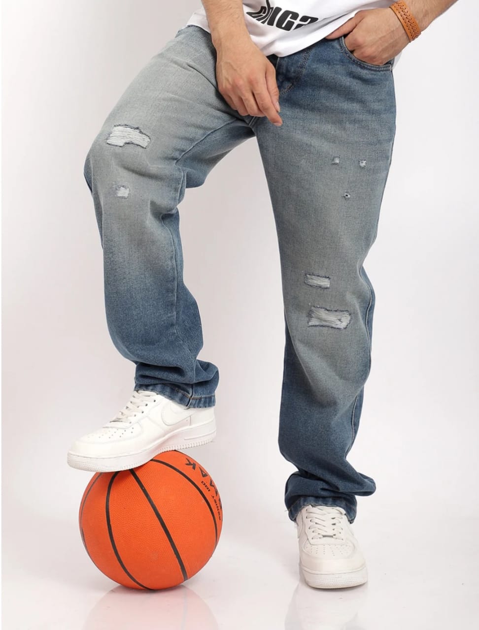 Korean Tint Blue Rough Denim Jeans