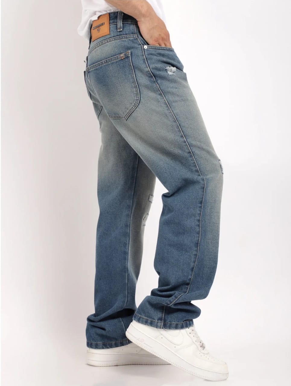 Korean Tint Blue Rough Denim Jeans
