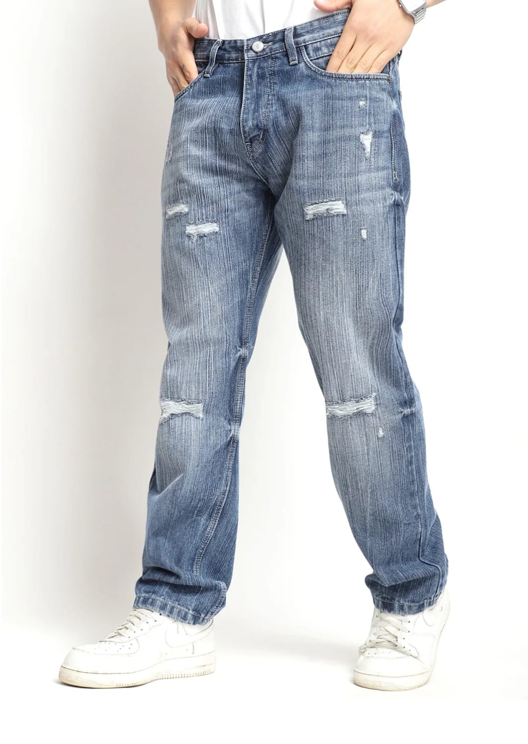 Prime CO Ripped Blue Denim Jeans