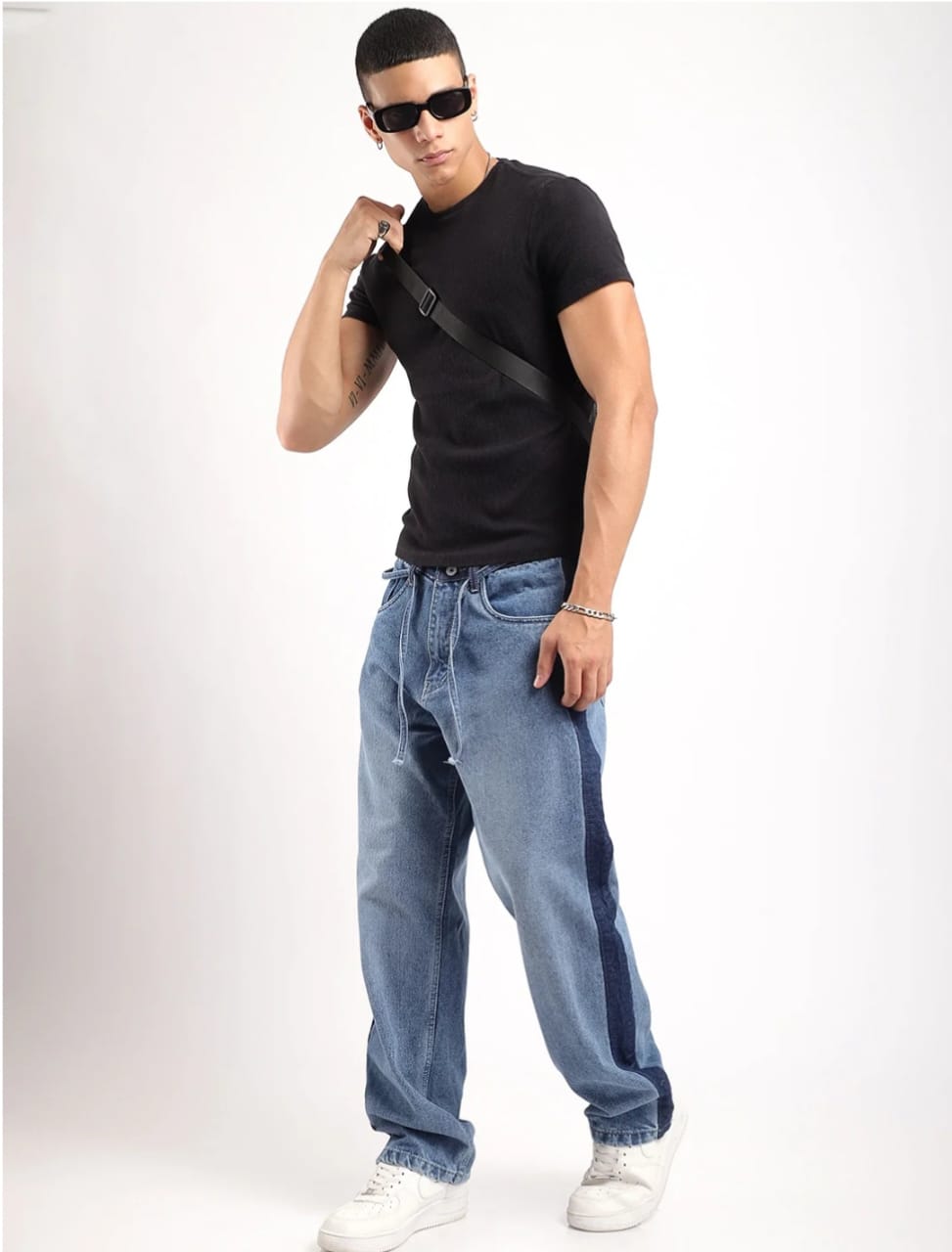 Raw Flax Blue Belt Denim Jeans