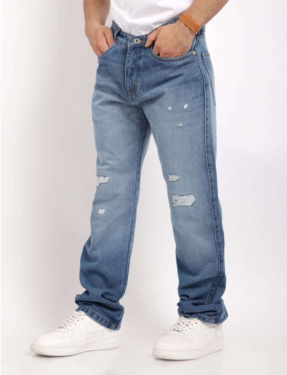 Korean Blue Rough Denim Jeans