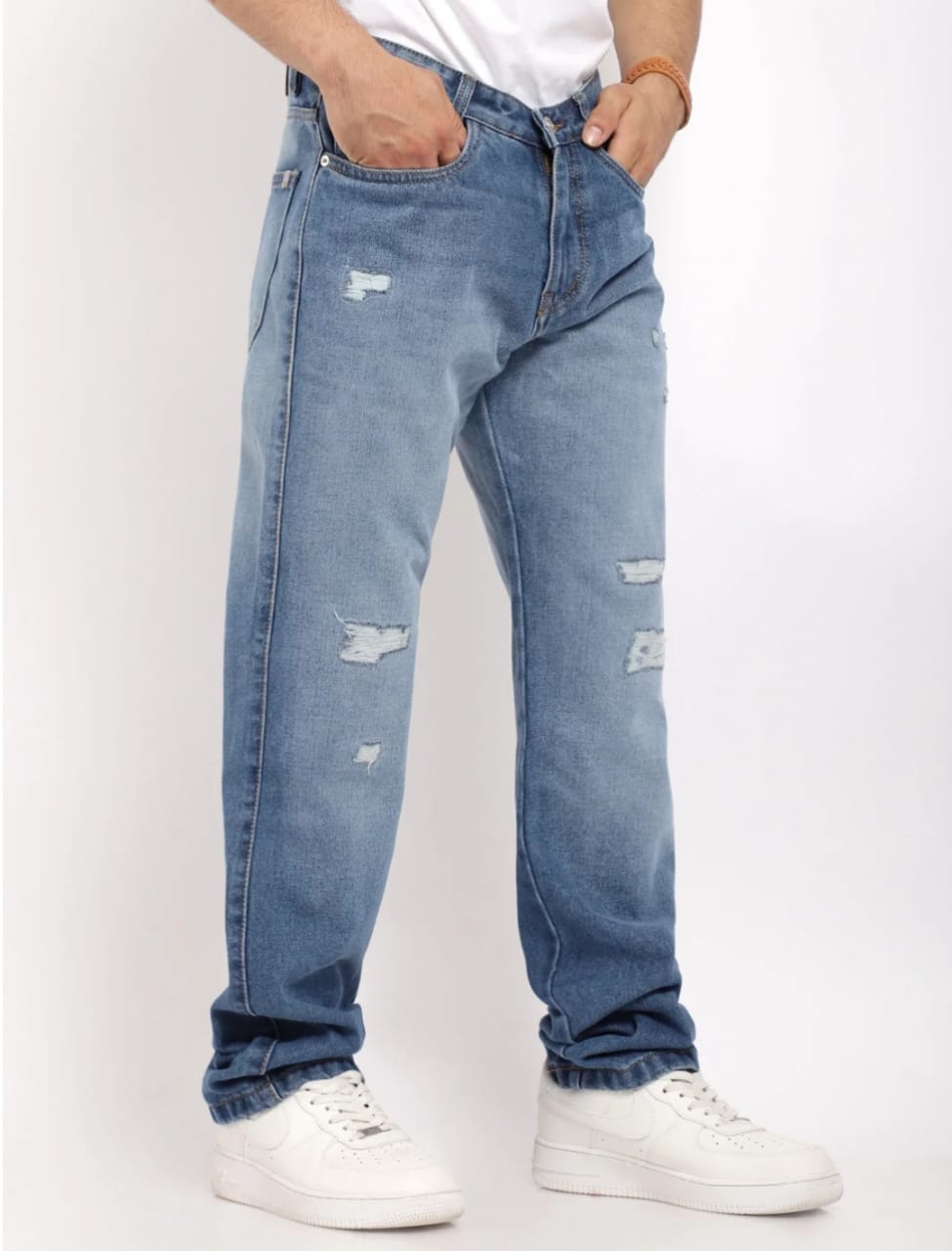 Korean Blue Rough Denim Jeans