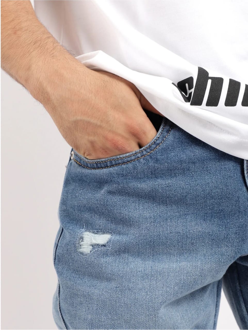 Korean Blue Rough Denim Jeans